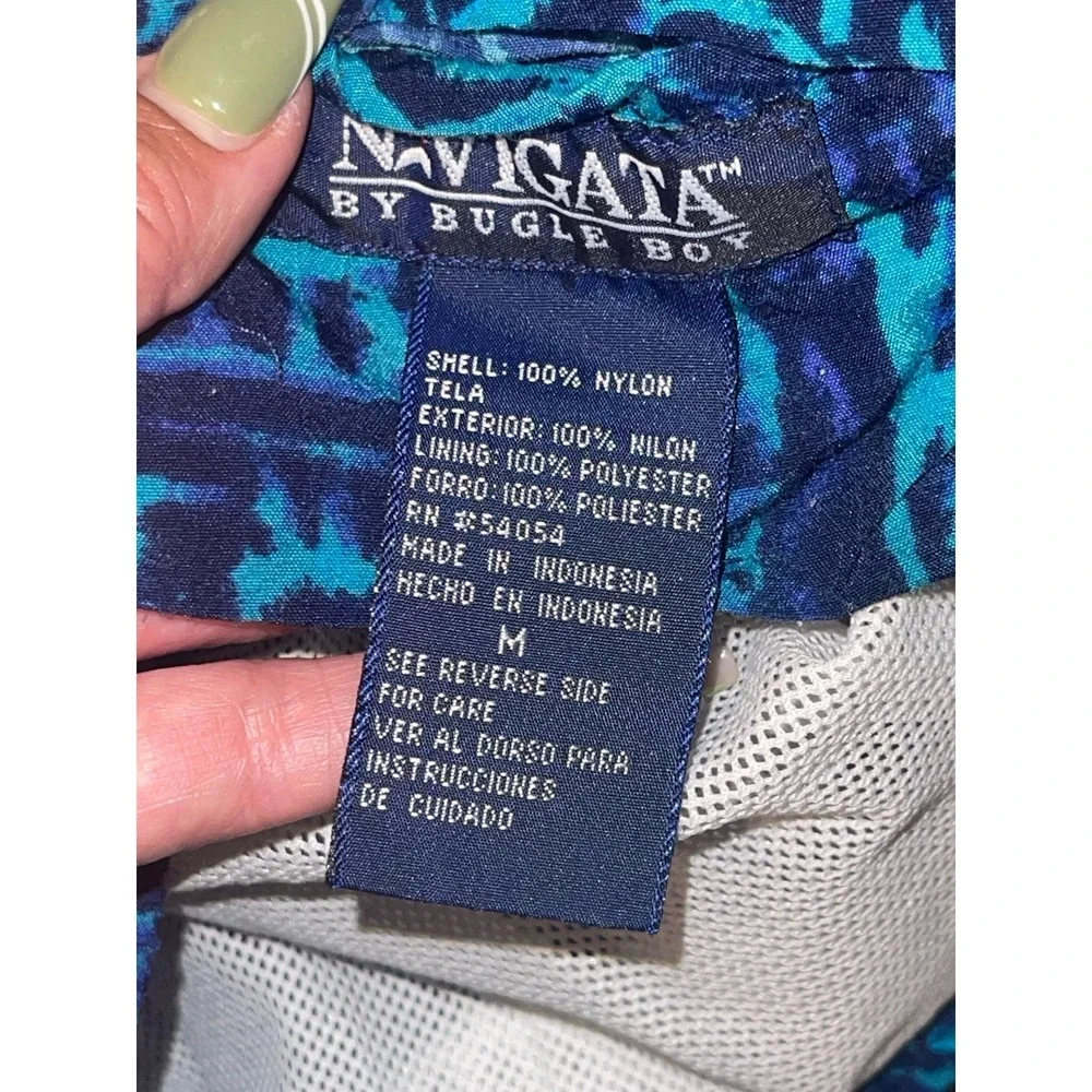 Vintage Y2K Bugle Boy Blue 90s Vibe Retro Lined Swim Trunks Men's sz Medium